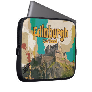 Edinburgh Vintage Travel Poster Laptop Sleeve