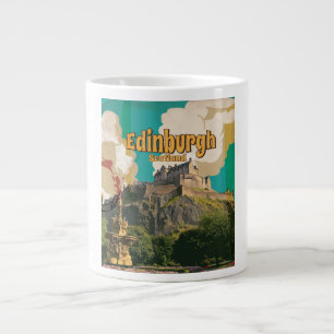 Edinburgh Vintage Travel Poster Large Coffee Mug