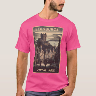 Edinburgh Vintage Travel Poster T-Shirt
