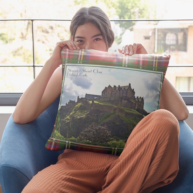 Edinburgh's Castle Hill Stuart Clan Throw Pillow (Creator Uploaded)