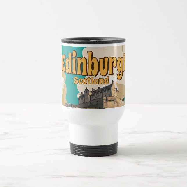 Edingburgh,Scotland Vintage Travel Poster Travel Mug (Center)