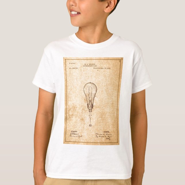 Edison Bulb Patent T-Shirt (Front)
