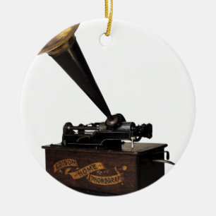 Edison Home Phonograph Ceramic Tree Decoration