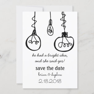 Edison Lightbulb Save the Date Invitation