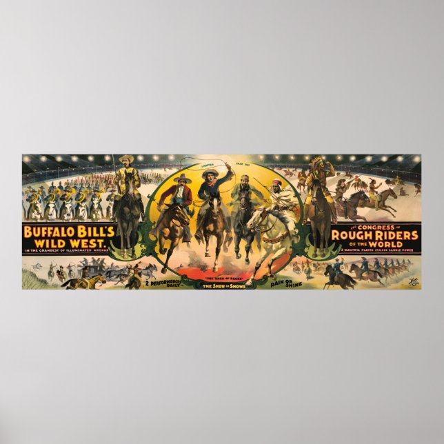 Edison Lights Buffalo Bill Show 1895 Poster (Front)