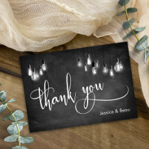 Edison Lights Chalkboard Elegant Script Flat