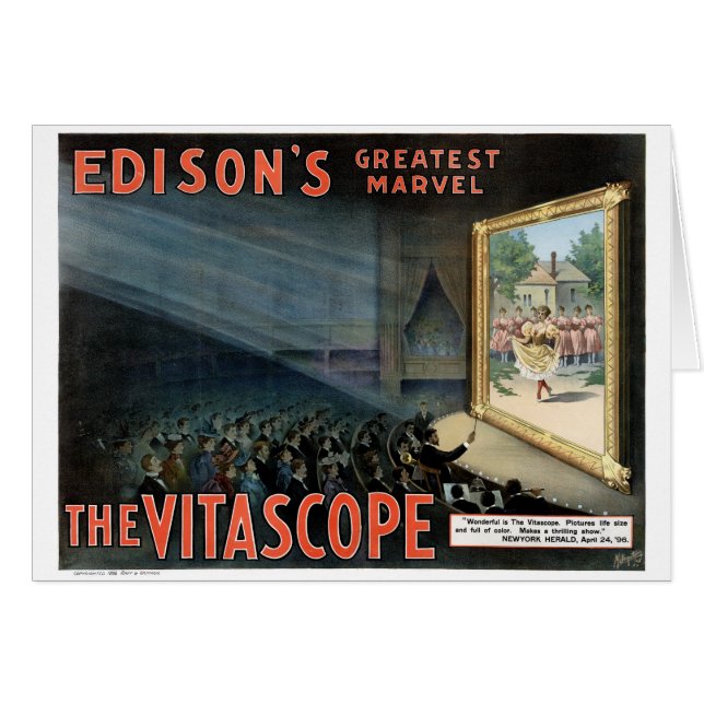 Edison The Vitascope 1896 Restored Vintage Poster (Front Horizontal)