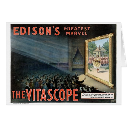 Edison The Vitascope 1896 Restored Vintage Poster Card
