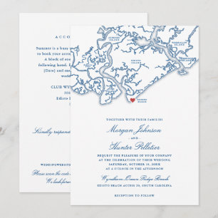 Edisto Beach All-in-One QR RSVP Wedding Invitation