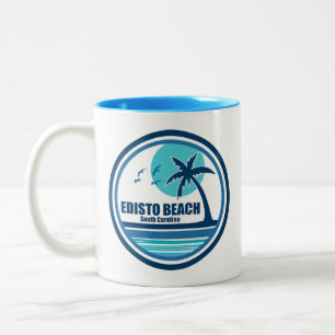 Edisto Beach South Carolina Palm Tree Birds Two-Tone Coffee Mug