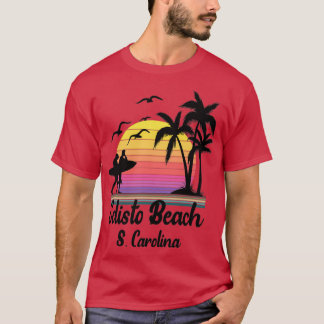 Edisto Beach South Carolina Seaside Retro Sunset T-Shirt