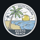 Edisto Beach South Carolina Vintage  Magnet<br><div class="desc">Edisto Beach hand drawn illustration with mountains and ocean waves in the background. Perfect for anyone who loves to visit Edisto Beach.</div>