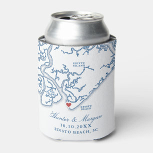 Edisto Beach Wedding Favour Edisto Island Map Can Cooler