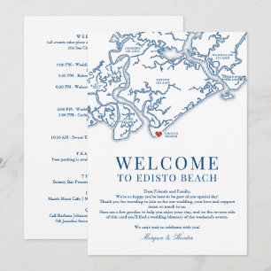 Edisto Beach Wedding Weekend Itinerary Welcome Thank You Card