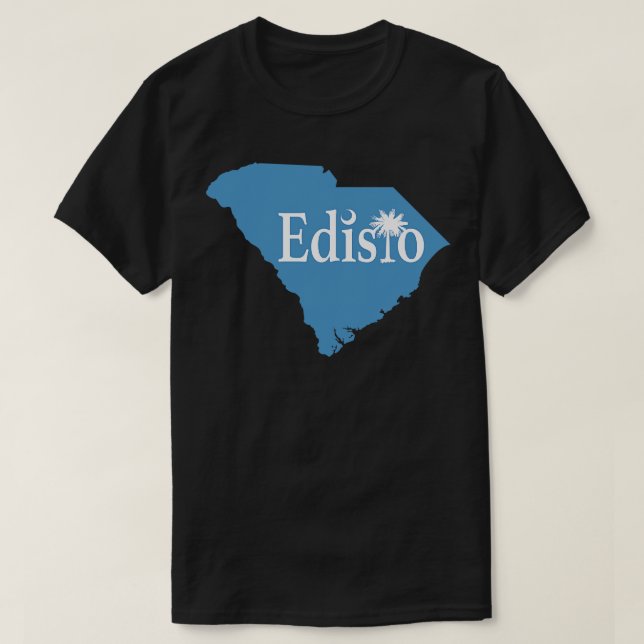 Edisto Island South olina State Outline Coastal Bl T-Shirt (Design Front)