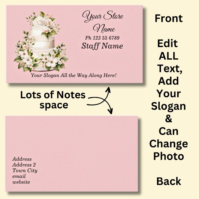 Edit ALL Details & Change Photo Cake Store  Business Card (Creator Uploaded)