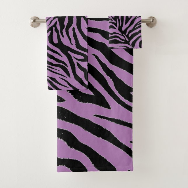 EDIT Background Colour Zebra Bath Towel Set (Insitu)