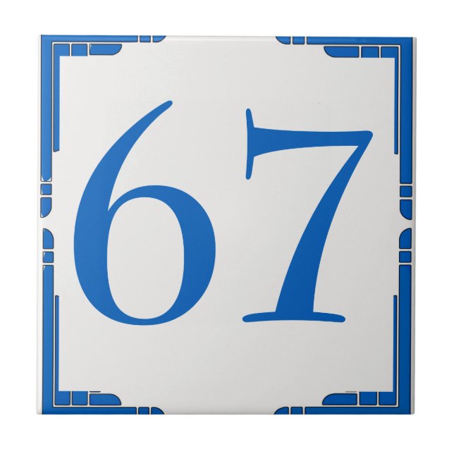 Edit Change House Number, Blue Tile (Front)