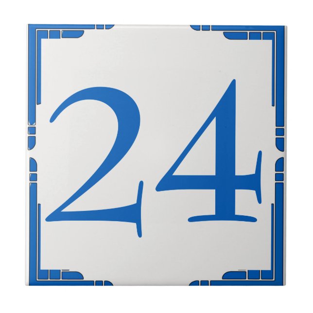 Edit Change House Number, Blue Tile (Front)
