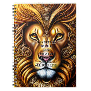 Edit/delete text - Amazingly Beautiful Golden Lion Notebook
