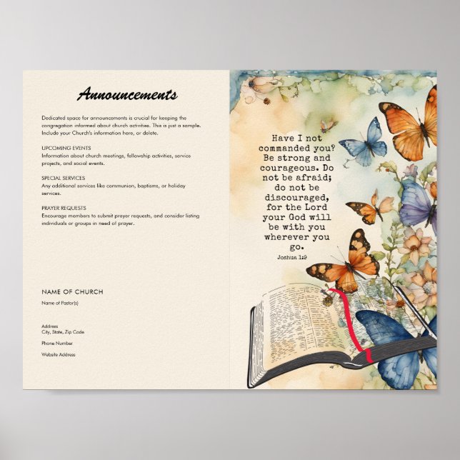 Edit, Download Church Bulletin Poster (Front)
