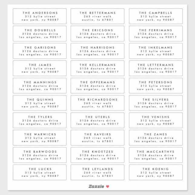 edit individual wedding guest address stamp label (Sheet)