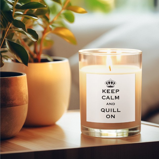 Edit QUILL--Custom Keep Calm 3-in Square Sticker  (Creator Uploaded)