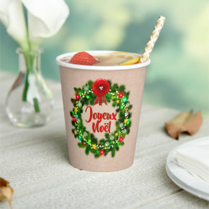 Edit Text Assiette joyeux Noël Paper Cups