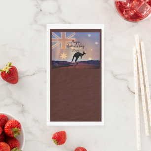 Edit Text Flag Kangaroo Australia Day  Napkin