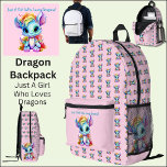 Edit Text, Just A Girl Who Loves Dragons Pink  Printed Backpack<br><div class="desc">Pink Baby Dragon Backpack</div>
