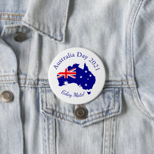 Edit Text Matching Australia Day 3" (75mm) 7.5 Cm Round Badge