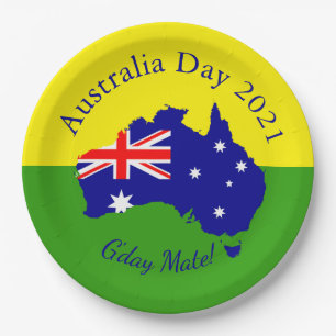 Edit Text Matching Australia Day  9" Paper Plate