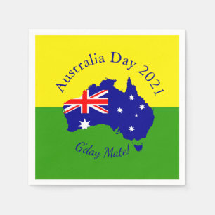 Edit Text Matching Australia Day  Cocktail Napkin