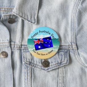 Edit Text Matching Australia Day Flag Beach Badge