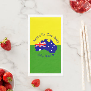 Edit Text Matching Australia Day Paper Guest Towel Napkin