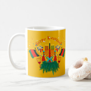 Edit Text Matching Kwanzaa Party Coffee Mug