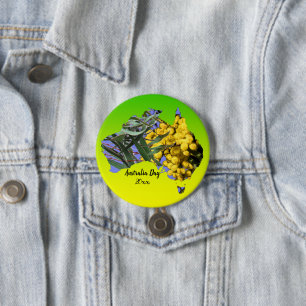 Edit Text Year Australia Day Gum Leaf Wattle Badge