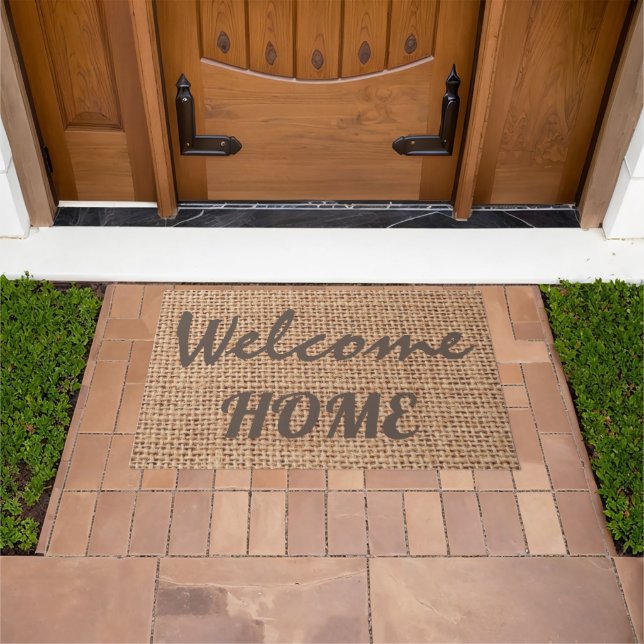 Edit your text l Elegant farmhouse burlap Doormat (Outdoor)