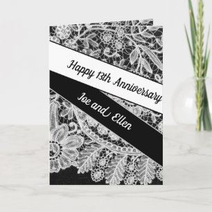 Editable 13th Wedding Anniversary,   Card