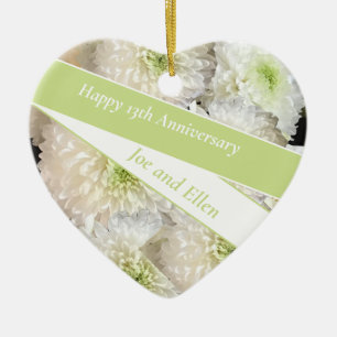 Editable 13th Wedding Anniversary, Ceramic Tree Decoration
