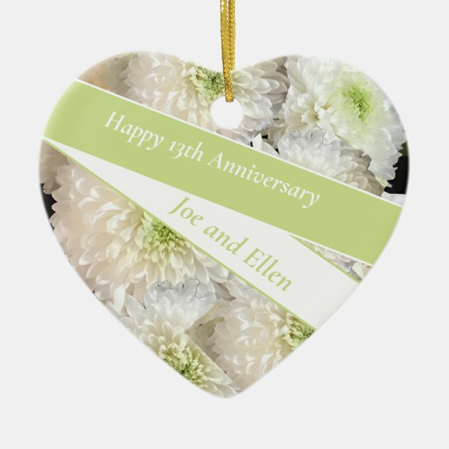 Editable 13th Wedding Anniversary,   Ceramic Tree Decoration (Front)