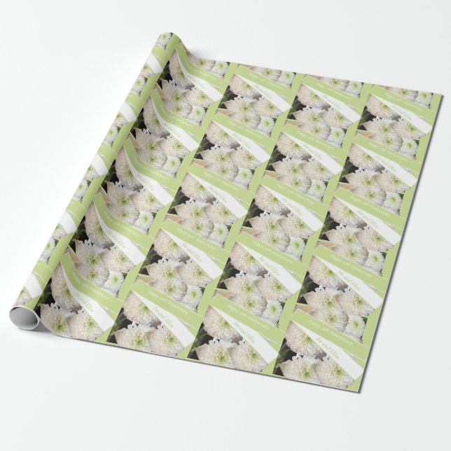 Editable 13th Wedding Anniversary,   Wrapping Paper (Unrolled)