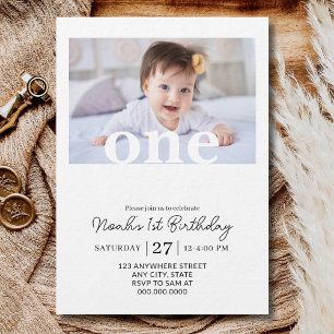 Editable 1st Birthday Photo Girl First Birthday Invitation