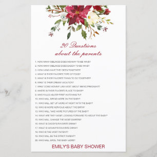 Editable 20 Questions about Parents Baby Shower