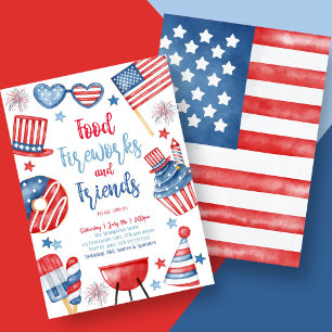 Editable 4th Of July BBQ Invitation Independence