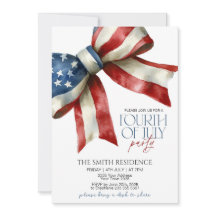 Editable 4th of July Party Invitation With Red Whi