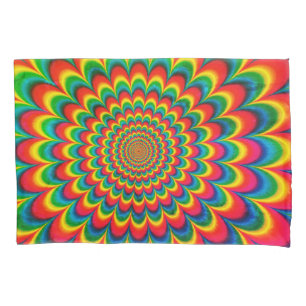 Editable 70s Retro Hippie Psychedelic Pillow Pillowcase