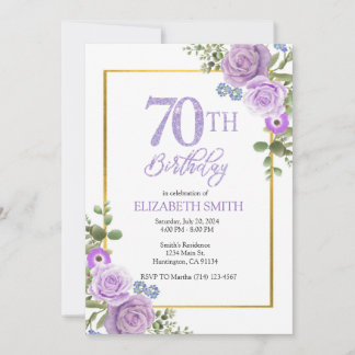 Editable 70th Birthday Party Invitation Template