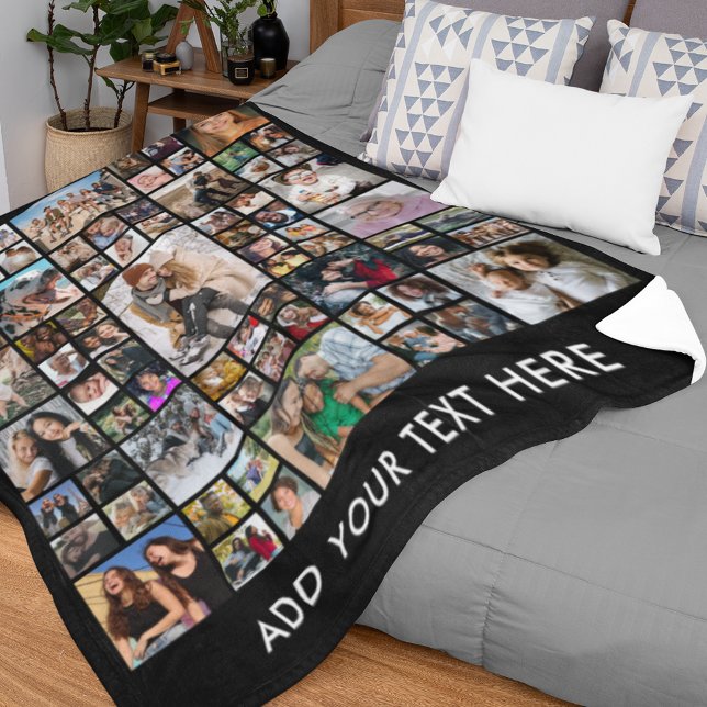 Editable 75 Photo Collage Fleece Blanket (Creator Uploaded)