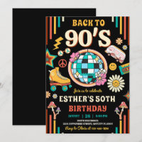 Editable 90s Birthday Party Invitation Back to 90s